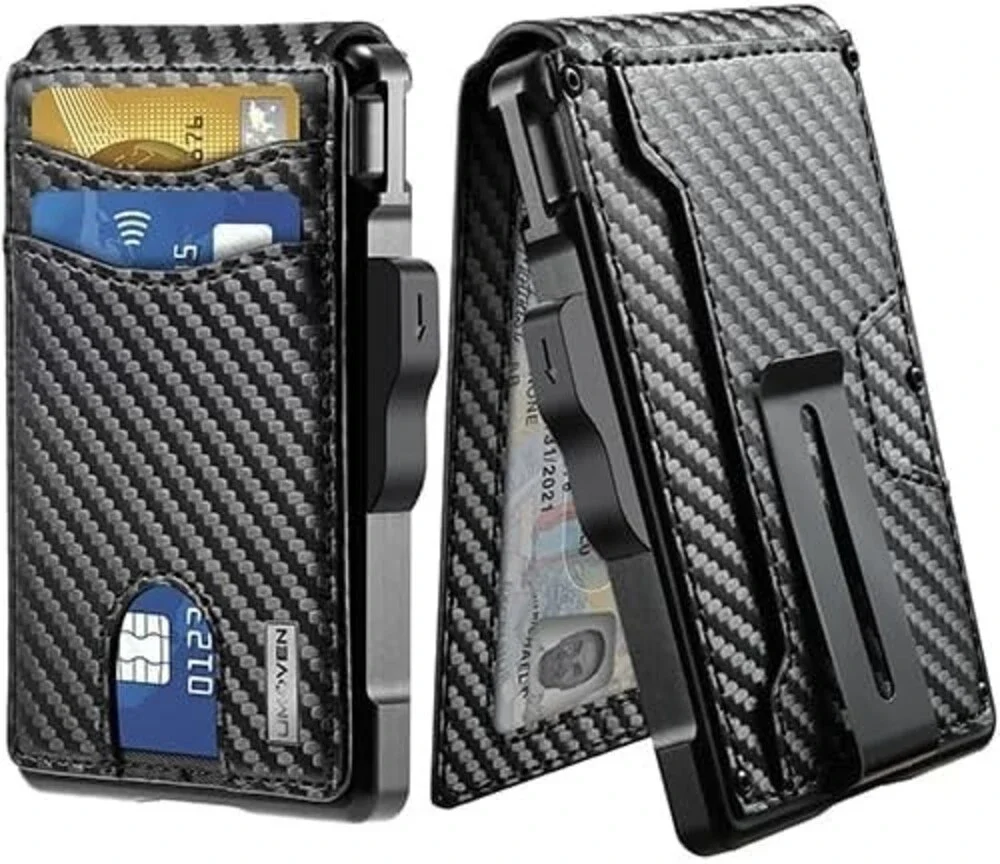 Umoven Wallet for Men - with Money Clip Slim Leather Slots Credit Card Holder RF